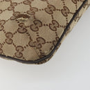 GUCCI GG Canvas Web Sherry Line Shoulder Bag Beige Silver 189749 Auth mr2613-11