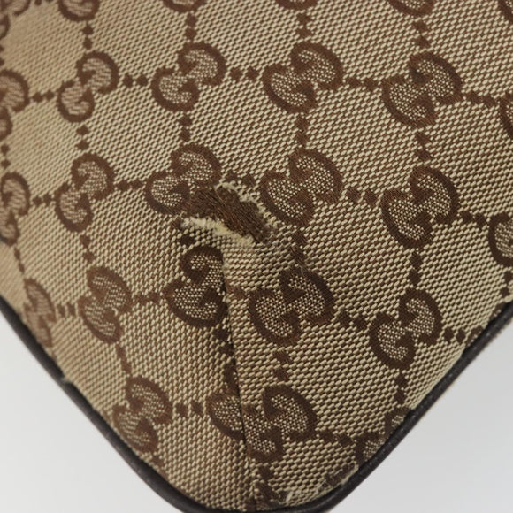 GUCCI GG Canvas Web Sherry Line Shoulder Bag Beige Silver 189749 Auth mr2613