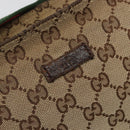 GUCCI GG Canvas Web Sherry Line Shoulder Bag Beige Silver 189749 Auth mr2613-15