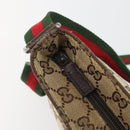 GUCCI GG Canvas Web Sherry Line Shoulder Bag Beige Silver 189749 Auth mr2613-16