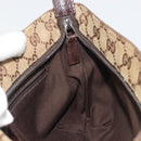 GUCCI GG Canvas Web Sherry Line Shoulder Bag Beige Silver 189749 Auth mr2613-19
