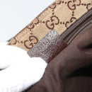 GUCCI GG Canvas Web Sherry Line Shoulder Bag Beige Silver 189749 Auth mr2613-23