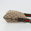 GUCCI GG Canvas Web Sherry Line Shoulder Bag Beige Silver 189749 Auth mr2613-4