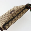 GUCCI GG Canvas Web Sherry Line Shoulder Bag Beige Silver 189749 Auth mr2613-6