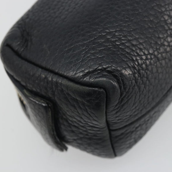 GUCCI Soho GG Pouch Leather Black Gold 308634 Auth mr2614