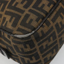 FENDI Zucca Canvas Hand Bag Black Brown Auth mr2615A-15