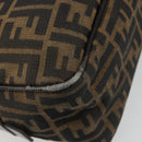 FENDI Zucca Canvas Hand Bag Black Brown Auth mr2615A-17