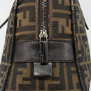 FENDI Zucca Canvas Hand Bag Black Brown Auth mr2615A-10