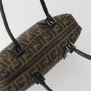 FENDI Zucca Canvas Hand Bag Black Brown Auth mr2615A-6