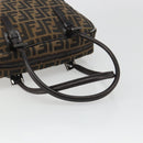 FENDI Zucca Canvas Hand Bag Black Brown Auth mr2615A-7