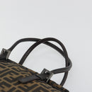 FENDI Zucca Canvas Hand Bag Black Brown Auth mr2615A-14