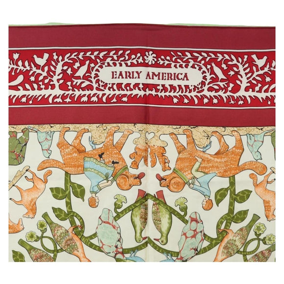 HERMES Carre 90 Scarf Silk Red Auth mr2616