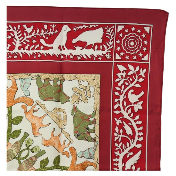 HERMES Carre 90 Scarf Silk Red Auth mr2616
