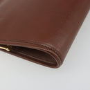 Christian Dior Clutch Bag Leather Brown gold Auth mr2617A-16