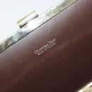 Christian Dior Clutch Bag Leather Brown gold Auth mr2617A-9