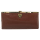 Christian Dior Clutch Bag Leather Brown gold Auth mr2617A-13