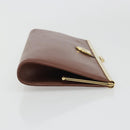 Christian Dior Clutch Bag Leather Brown gold Auth mr2617A-3