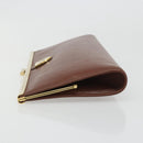 Christian Dior Clutch Bag Leather Brown gold Auth mr2617A-4