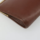 Christian Dior Clutch Bag Leather Brown gold Auth mr2617A-14