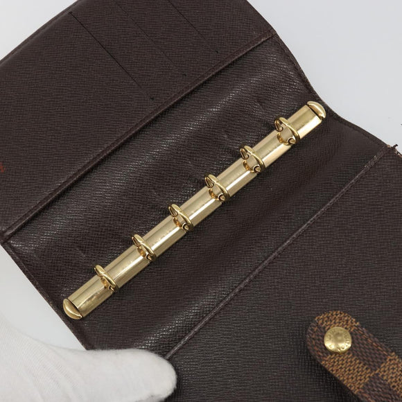 LOUIS VUITTON Damier Ebene Agenda PM Day Planner Cover R20700 LV Auth mr2618