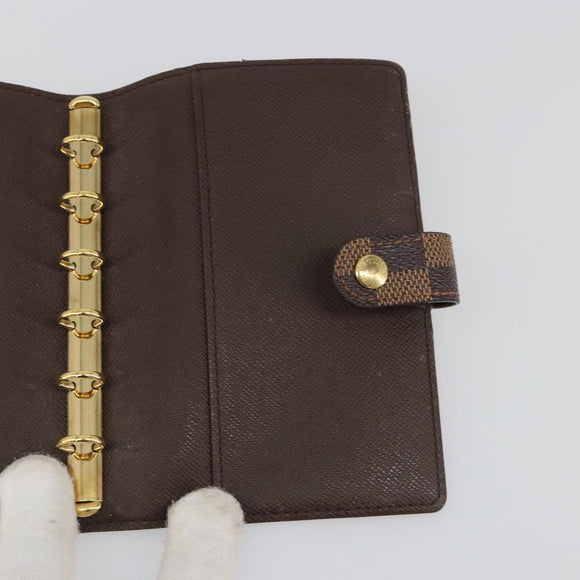 LOUIS VUITTON Damier Ebene Agenda PM Day Planner Cover R20700 LV Auth mr2623