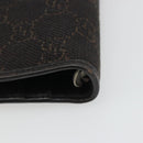 GUCCI GG Canvas Day Planner Cover Brown Silver Auth mr2627A-15