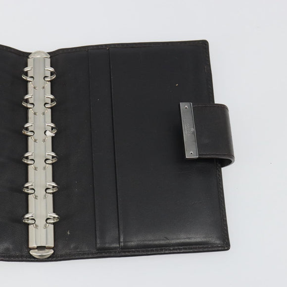 GUCCI GG Canvas Day Planner Cover Brown Silver Auth mr2627A