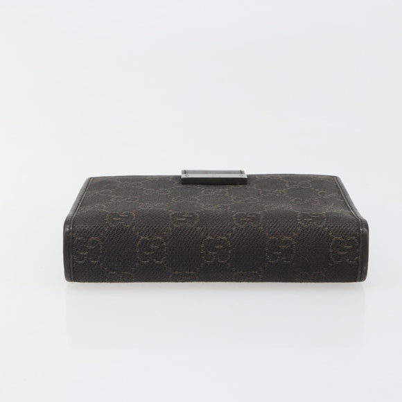 GUCCI GG Canvas Day Planner Cover Brown Silver Auth mr2627A