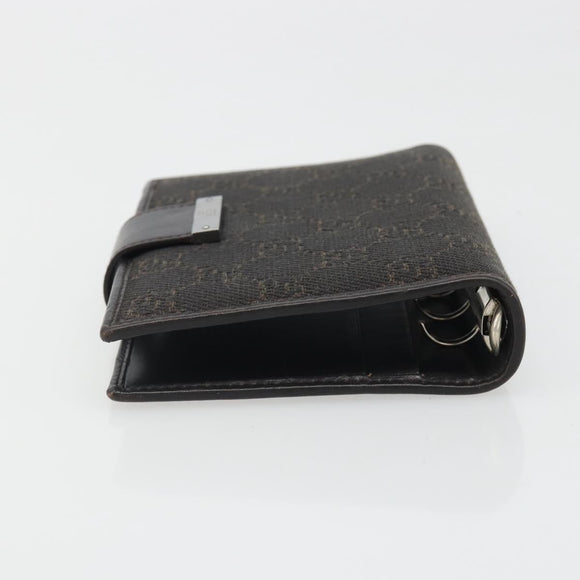 GUCCI GG Canvas Day Planner Cover Brown Silver Auth mr2627A