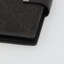GUCCI GG Canvas Day Planner Cover Brown Silver Auth mr2627A-7