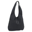 FENDI Shoulder Bag Nylon Black Silver Auth mr2630-1