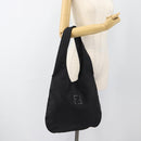 FENDI Shoulder Bag Nylon Black Silver Auth mr2630-23