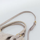 Miu Miu Hand Bag Leather 2way Beige Pink Gold Auth mr2631M-15