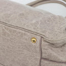 Miu Miu Hand Bag Leather 2way Beige Pink Gold Auth mr2631M-16