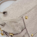 Miu Miu Hand Bag Leather 2way Beige Pink Gold Auth mr2631M-17