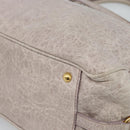 Miu Miu Hand Bag Leather 2way Beige Pink Gold Auth mr2631M-18