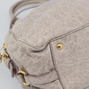 Miu Miu Hand Bag Leather 2way Beige Pink Gold Auth mr2631M-19
