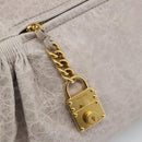 Miu Miu Hand Bag Leather 2way Beige Pink Gold Auth mr2631M-9