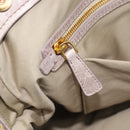 Miu Miu Hand Bag Leather 2way Beige Pink Gold Auth mr2631M-25