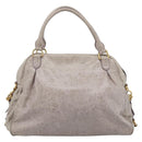 Miu Miu Hand Bag Leather 2way Beige Pink Gold Auth mr2631M-2