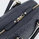 GUCCI Micro GG Canvas Guccissima Bag Leather 2way Navy Gold 510286 Auth mr2634A-19