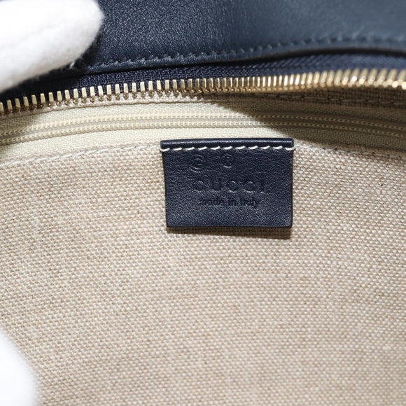 GUCCI Micro GG Canvas Guccissima Bag Leather 2way Navy Gold 510286 Auth mr2634A