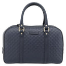 GUCCI Micro GG Canvas Guccissima Bag Leather 2way Navy Gold 510286 Auth mr2634A-13