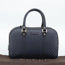 GUCCI Micro GG Canvas Guccissima Bag Leather 2way Navy Gold 510286 Auth mr2634A-12