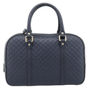 GUCCI Micro GG Canvas Guccissima Bag Leather 2way Navy Gold 510286 Auth mr2634A-2
