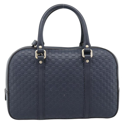 GUCCI Micro GG Canvas Guccissima Bag Leather 2way Navy Gold 510286 Auth mr2634A - 0