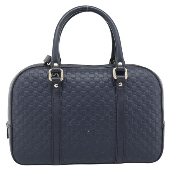 GUCCI Micro GG Canvas Guccissima Bag Leather 2way Navy Gold 510286 Auth mr2634A