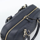 GUCCI Micro GG Canvas Guccissima Bag Leather 2way Navy Gold 510286 Auth mr2634A-6