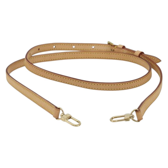 LOUIS VUITTON Adjustable Shoulder Strap Leather 39.4""-47.2"" Beige Auth mr2635