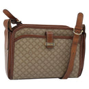 CELINE Macadam Canvas Shoulder Bag PVC Beige Gold Auth mr2636-1
